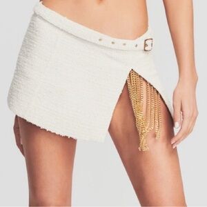 Retrofete Cream Mini Skirt